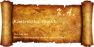 Kaminszky Anett névjegykártya